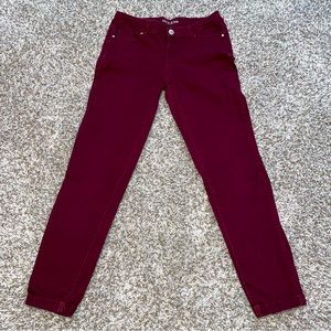 WAX JEAN BASIC WEAR Skinny Jeans Burgundy Size 5